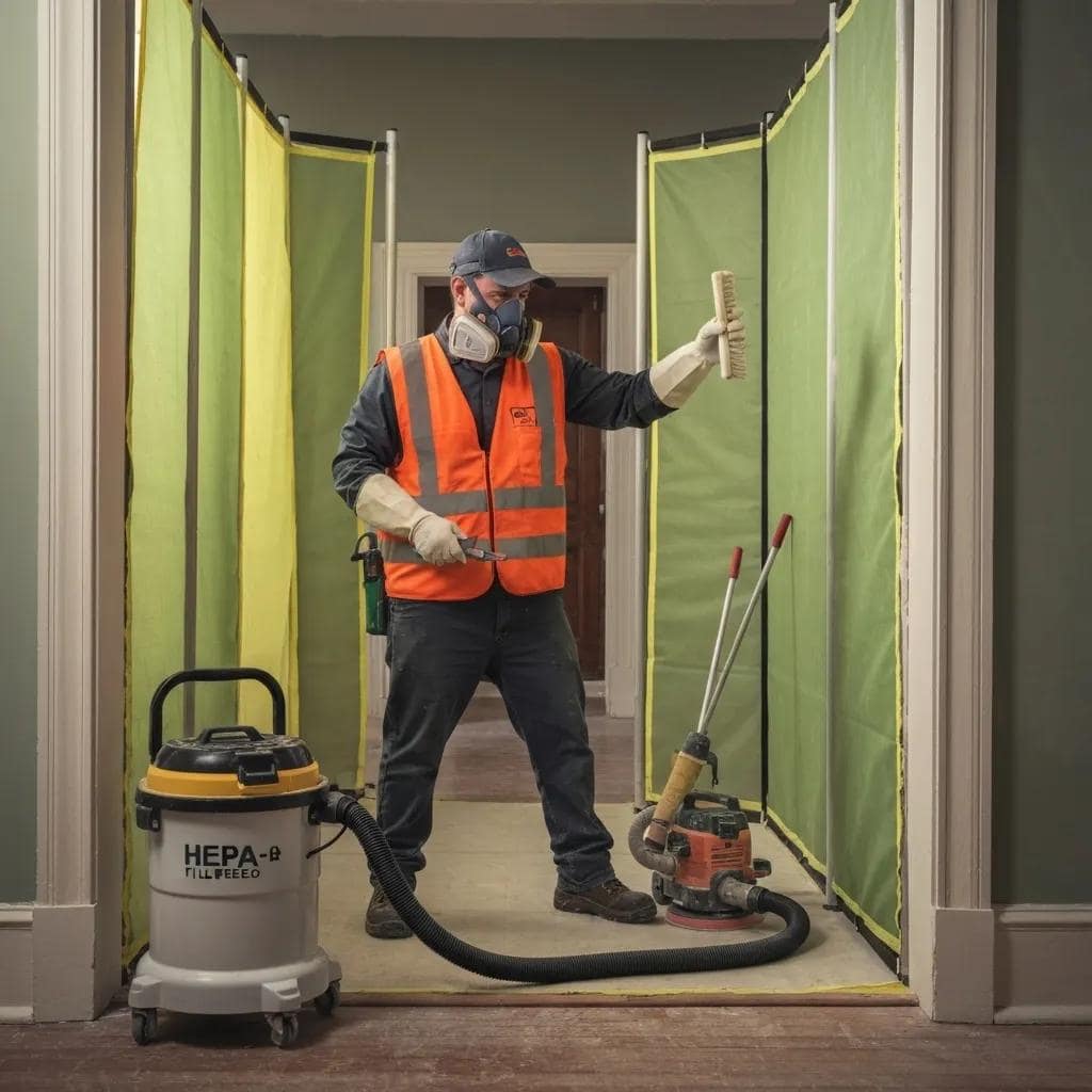 Certified professional safely removing lead paint from a historic New Farm residence