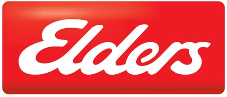 Elders logo on a vibrant red background, representing a trusted brand in real estate and property services.